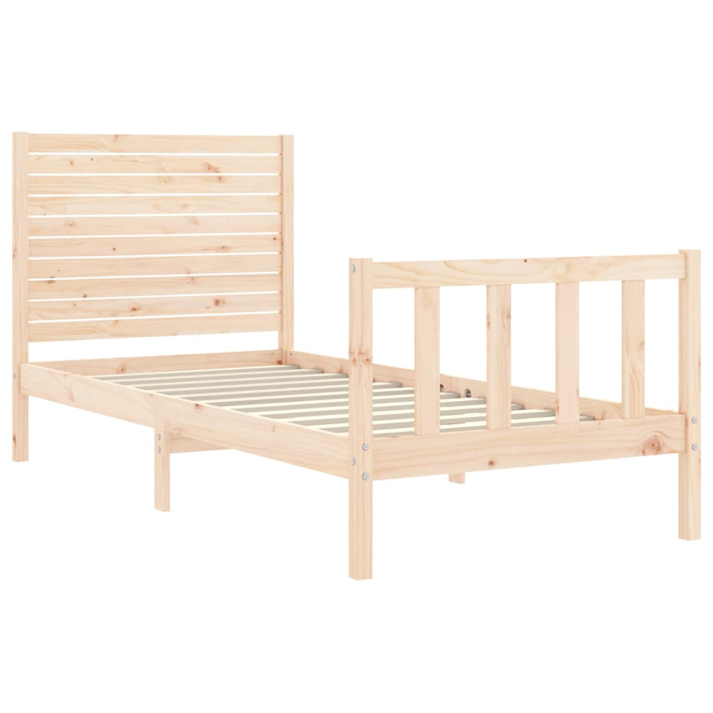 vidaXL Estructura de cama individual con cabecero madera maciza