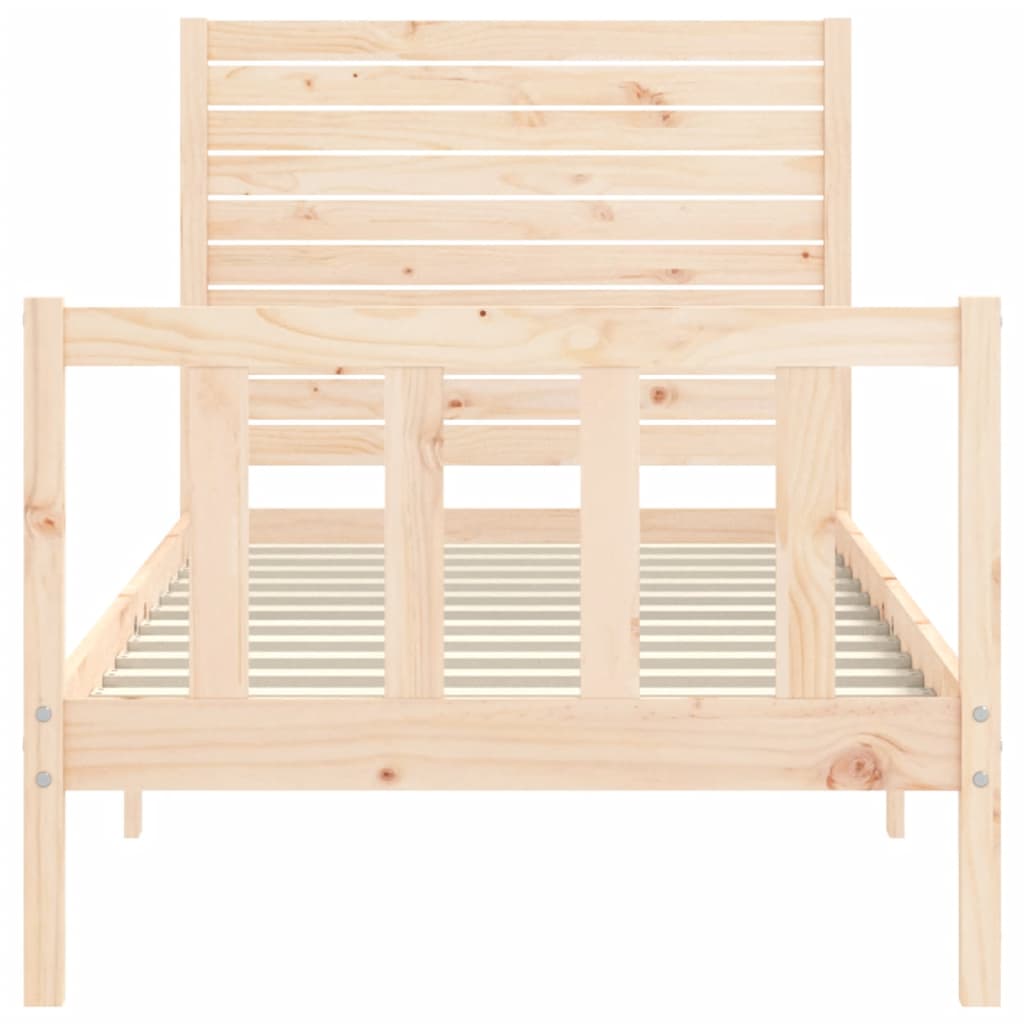 vidaXL Estructura de cama con cabecero madera maciza