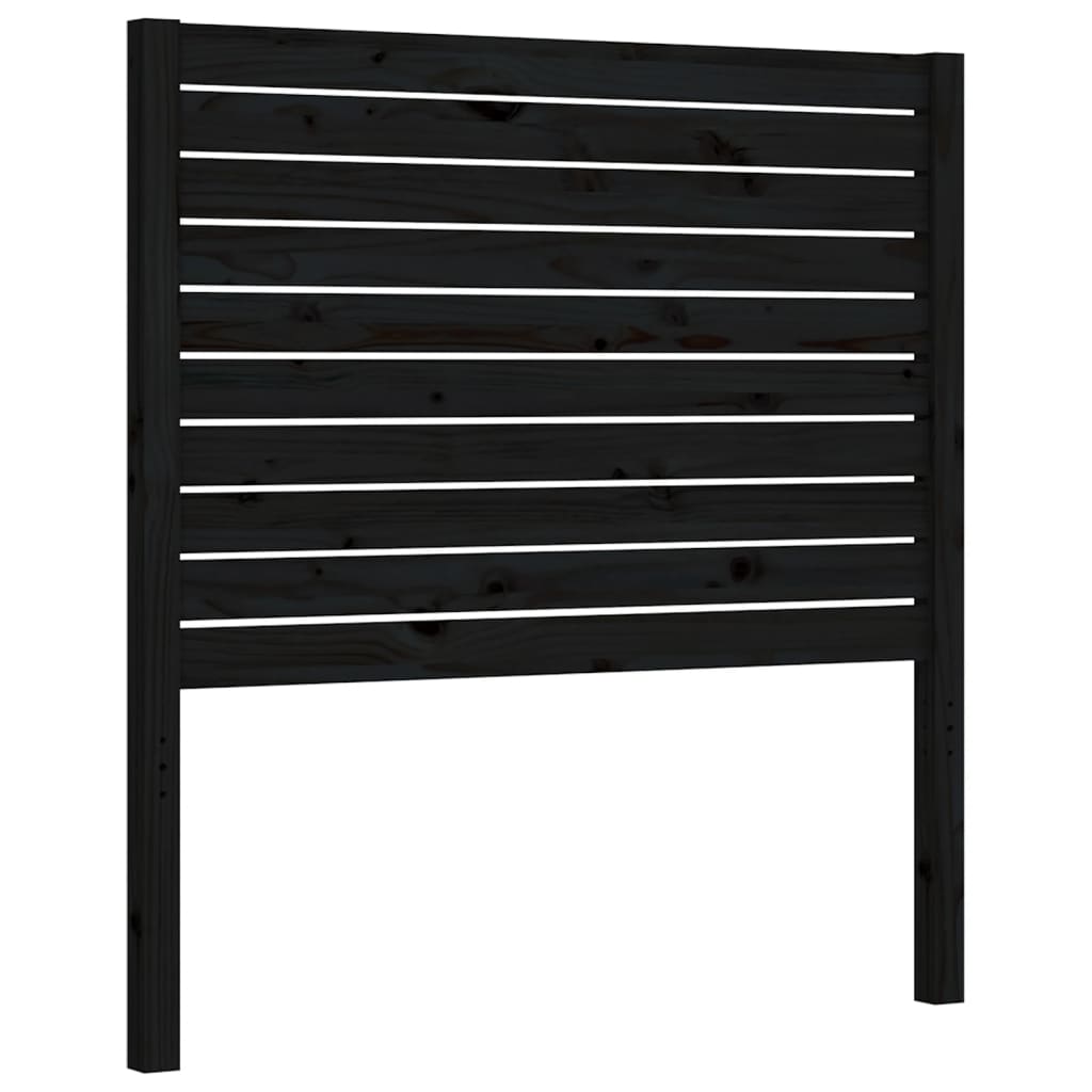 vidaXL Estructura de cama con cabecero madera maciza negro