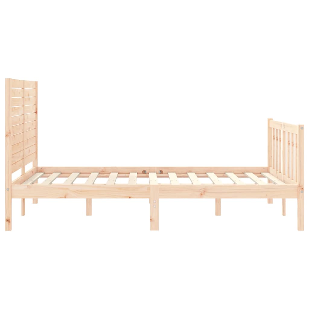 vidaXL Estructura de cama de matrimonio con cabecero madera maciza