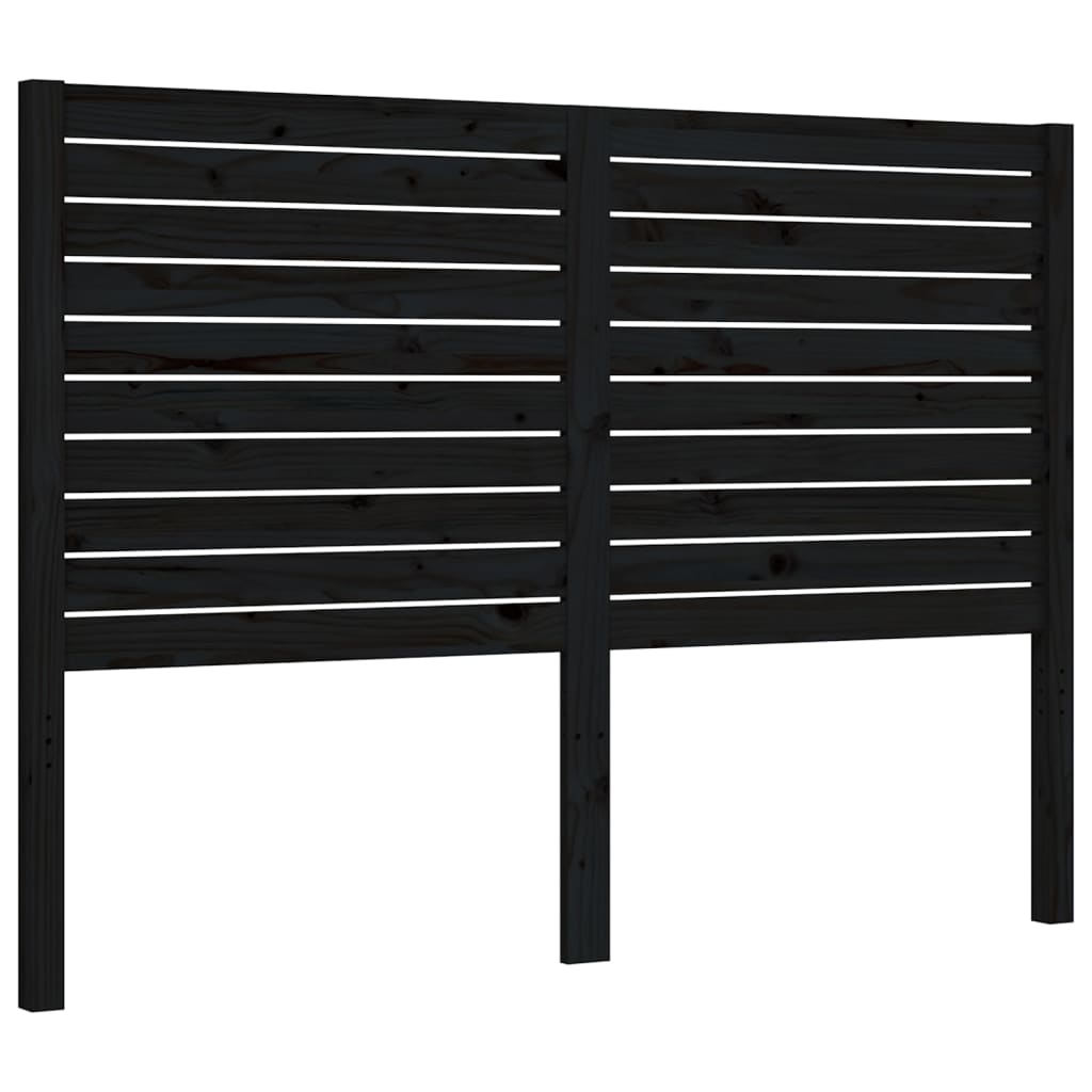 vidaXL Estructura de cama con cabecero madera maciza negro 140x190 cm