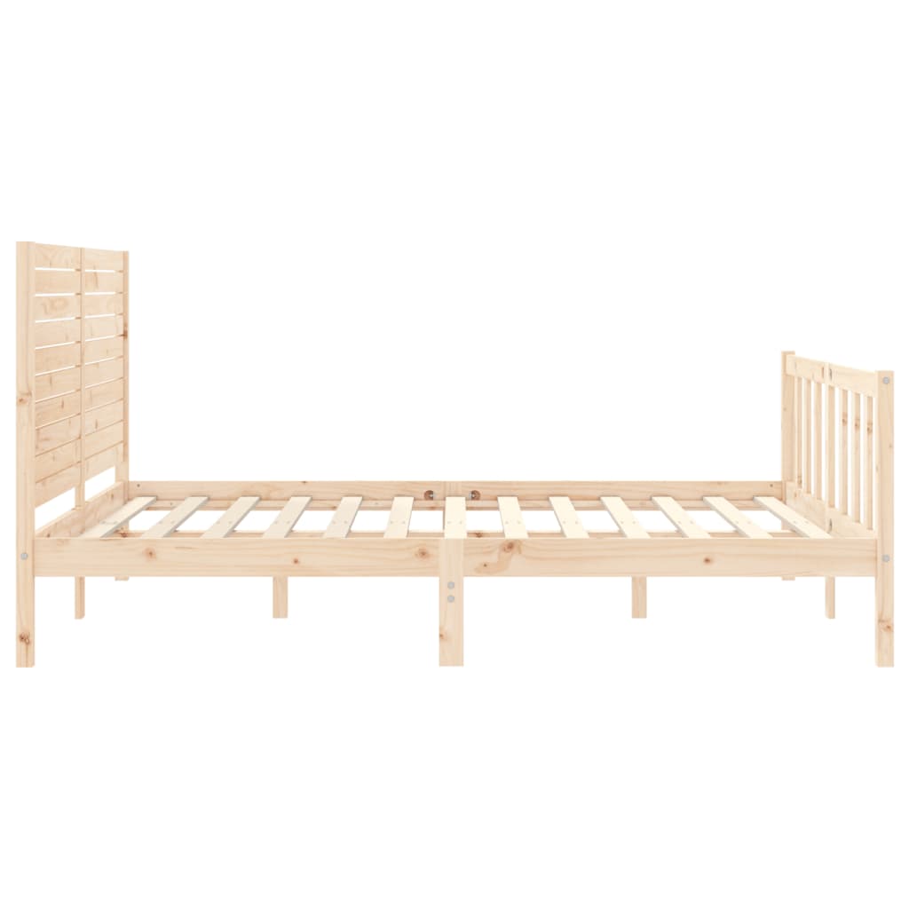 vidaXL Estructura de cama de matrimonio con cabecero madera maciza