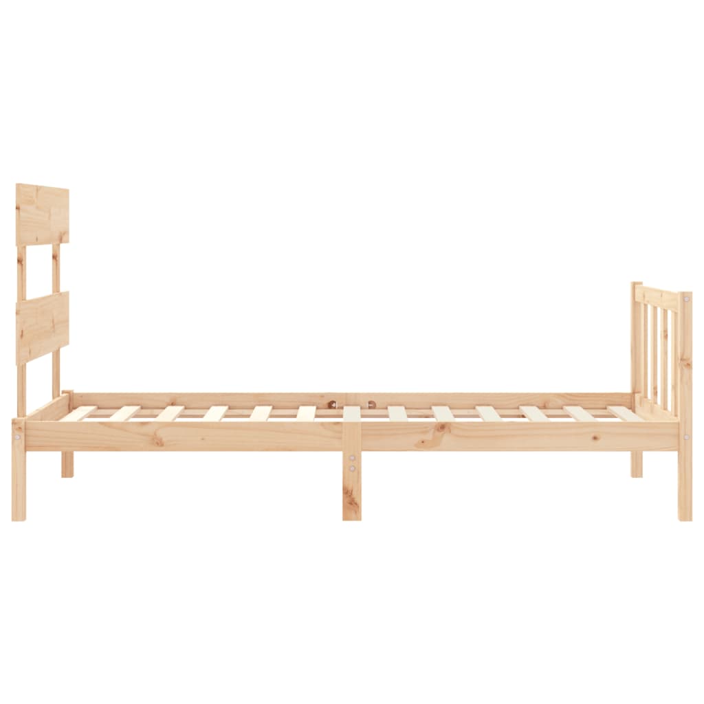 vidaXL Estructura de cama con cabecero madera maciza