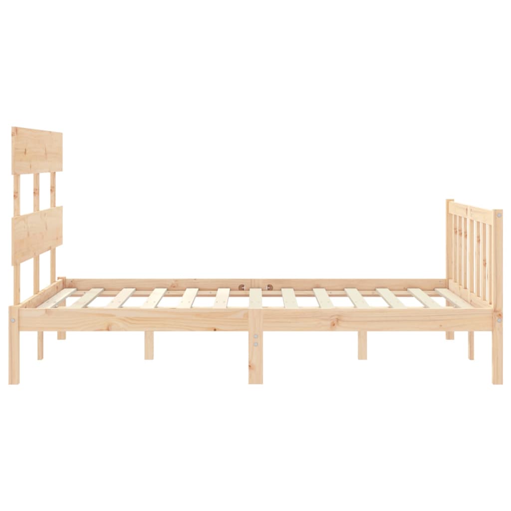 vidaXL Estructura de cama de matrimonio con cabecero madera maciza