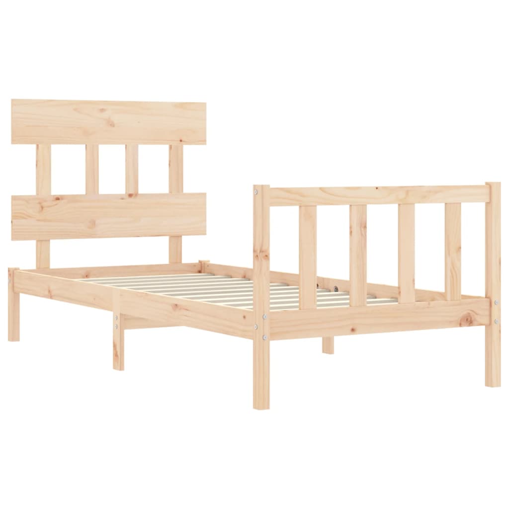 vidaXL Estructura de cama con cabecero madera maciza