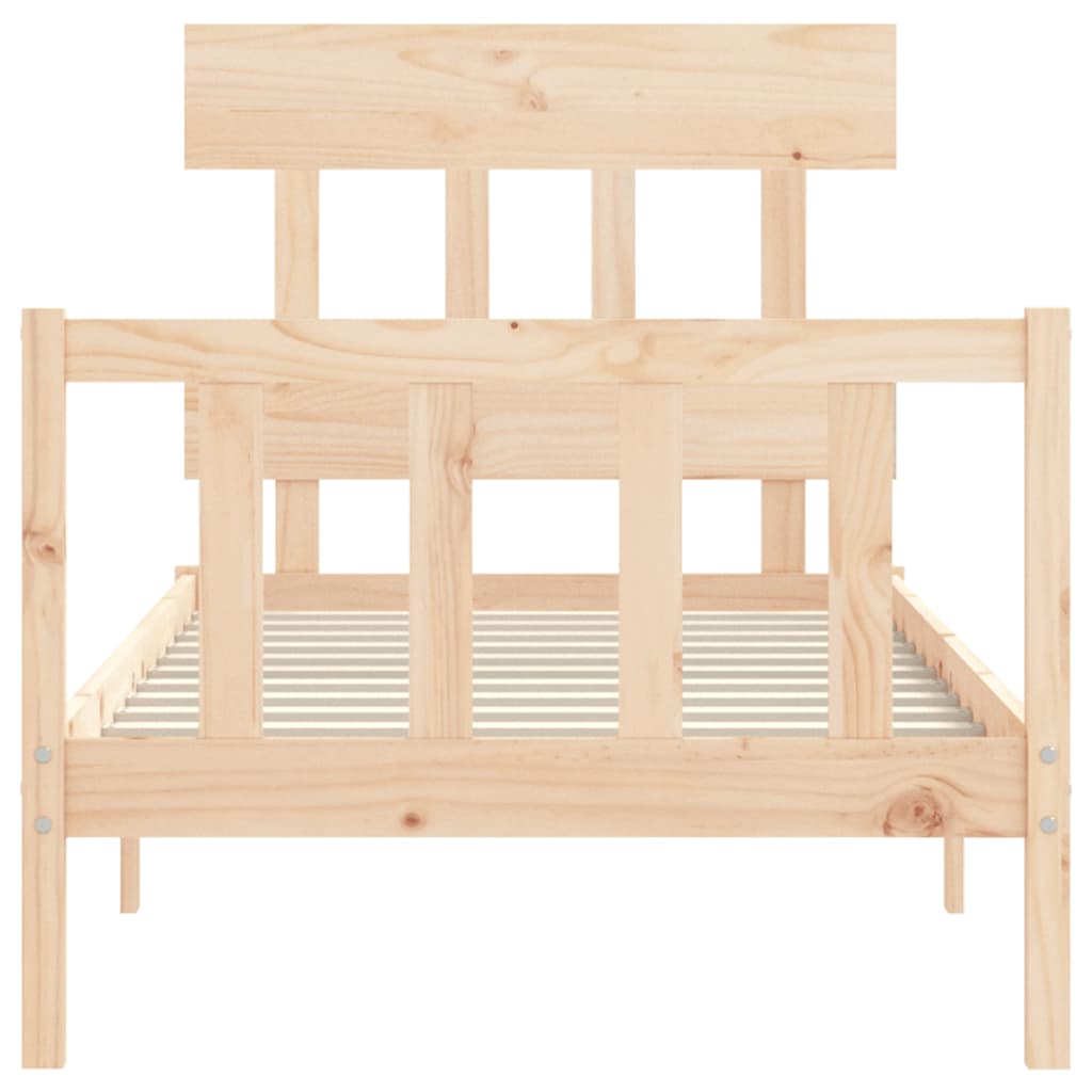 vidaXL Estructura de cama con cabecero madera maciza