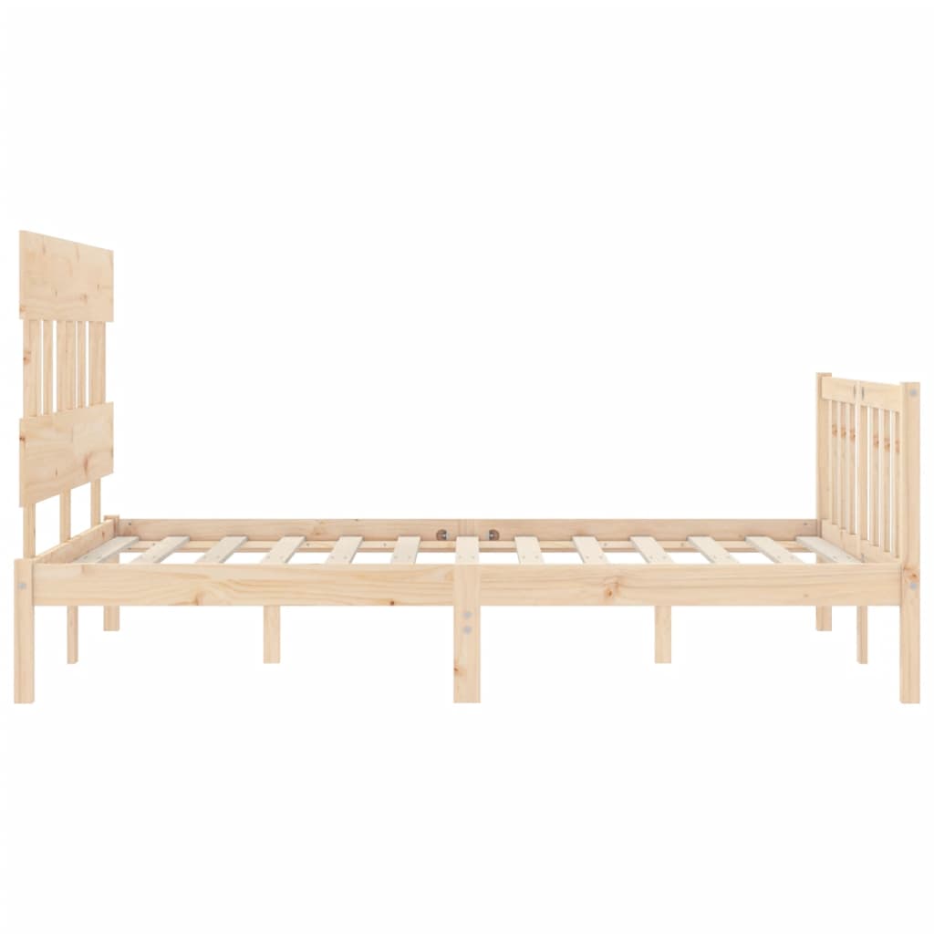 vidaXL Estructura de cama de matrimonio con cabecero madera maciza