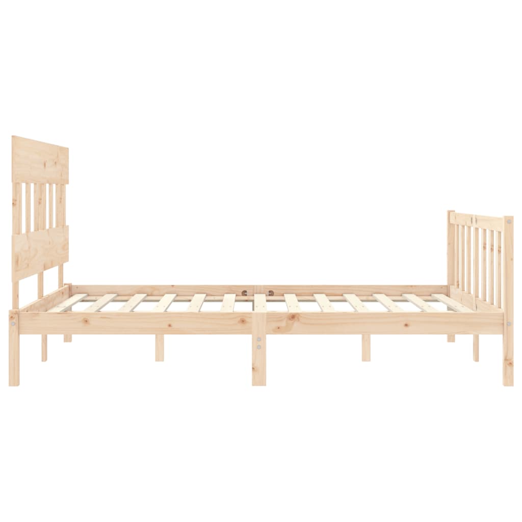 vidaXL Estructura de cama de matrimonio con cabecero madera maciza