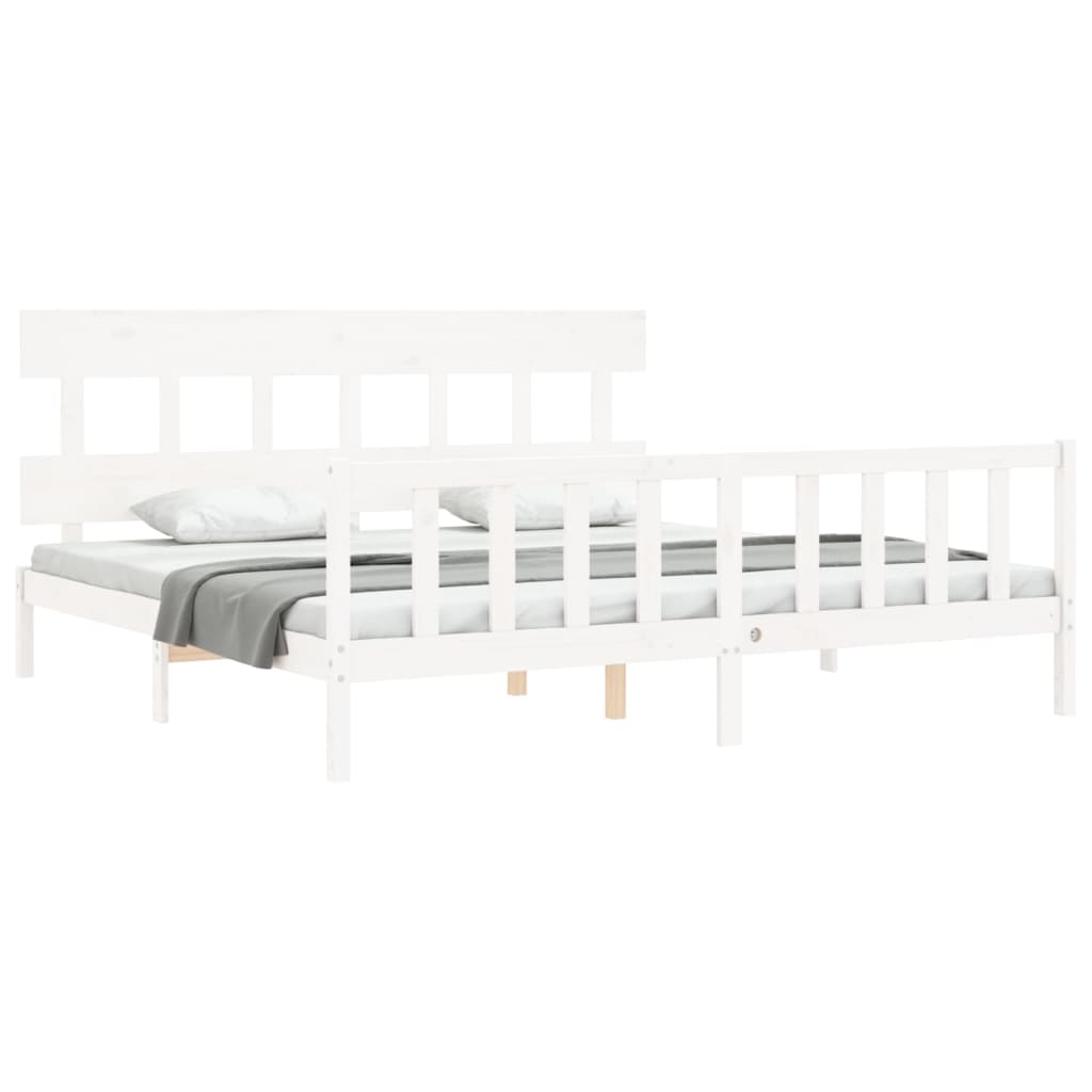 vidaXL Estructura de cama sin colchón madera maciza blanca 200x200 cm