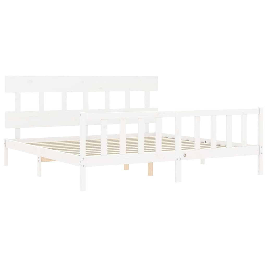 vidaXL Estructura de cama sin colchón madera maciza blanca 200x200 cm