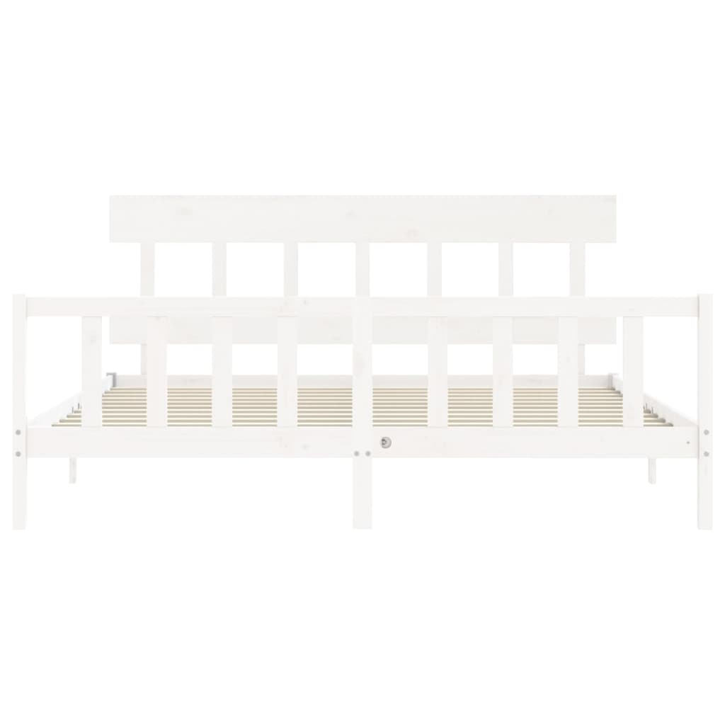 vidaXL Estructura de cama sin colchón madera maciza blanca 200x200 cm