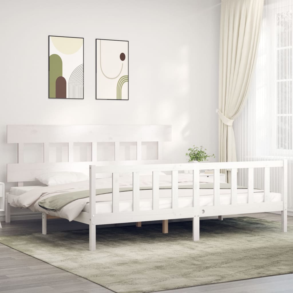 vidaXL Estructura de cama sin colchón madera maciza blanca 200x200 cm