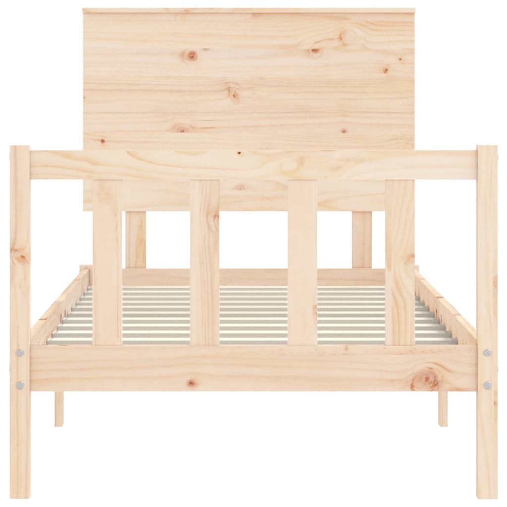 vidaXL Estructura de cama individual con cabecero madera maciza