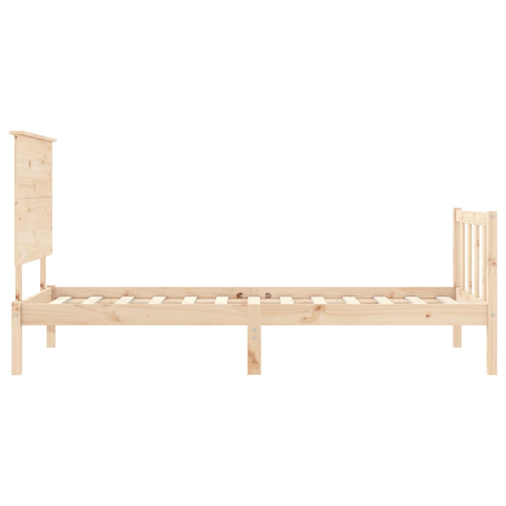 vidaXL Estructura de cama individual con cabecero madera maciza