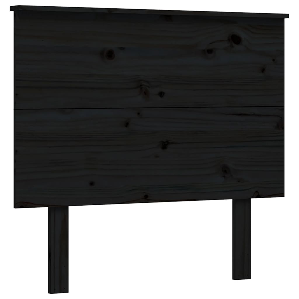 vidaXL Estructura de cama con cabecero madera maciza negro 90x200 cm