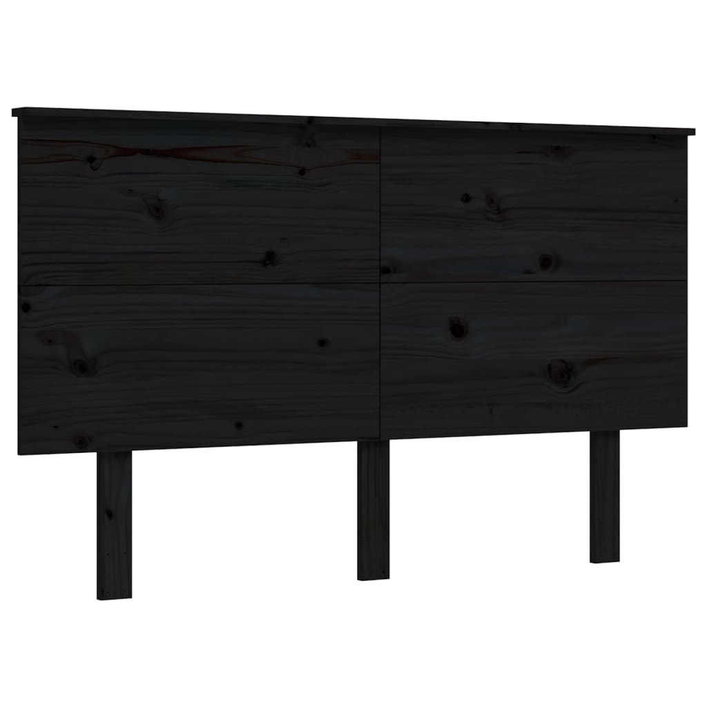 vidaXL Estructura de cama con cabecero madera maciza negro 120x200 cm