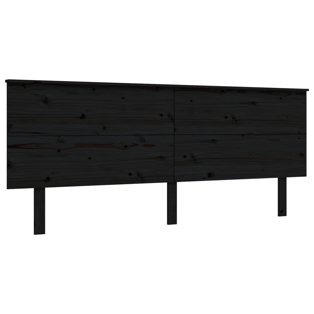 vidaXL Estructura de cama con cabecero madera maciza negro 200x200 cm