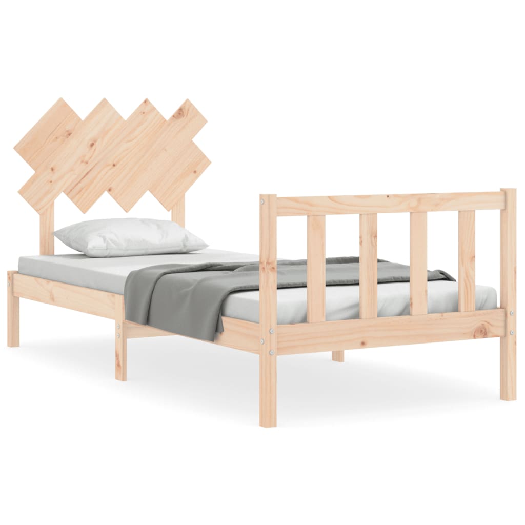 vidaXL Estructura de cama con cabecero madera maciza