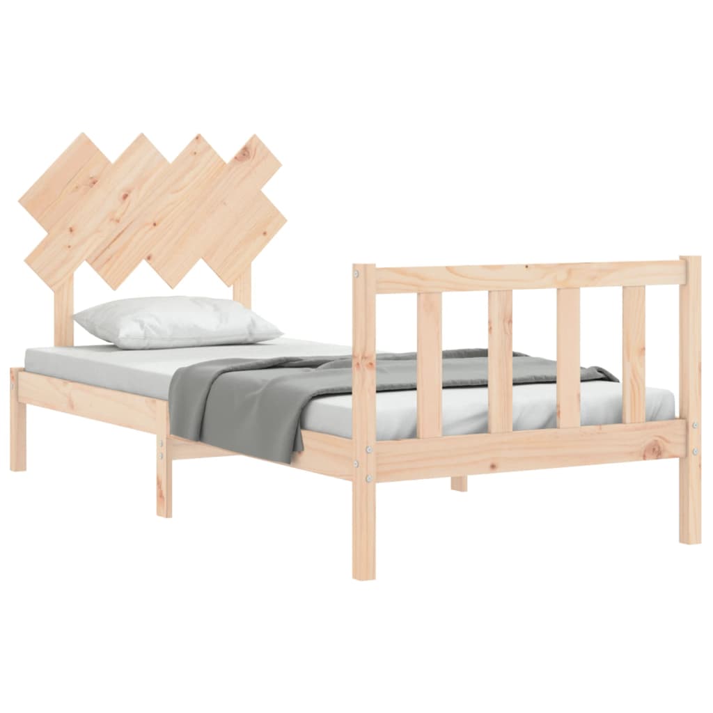 vidaXL Estructura de cama con cabecero madera maciza