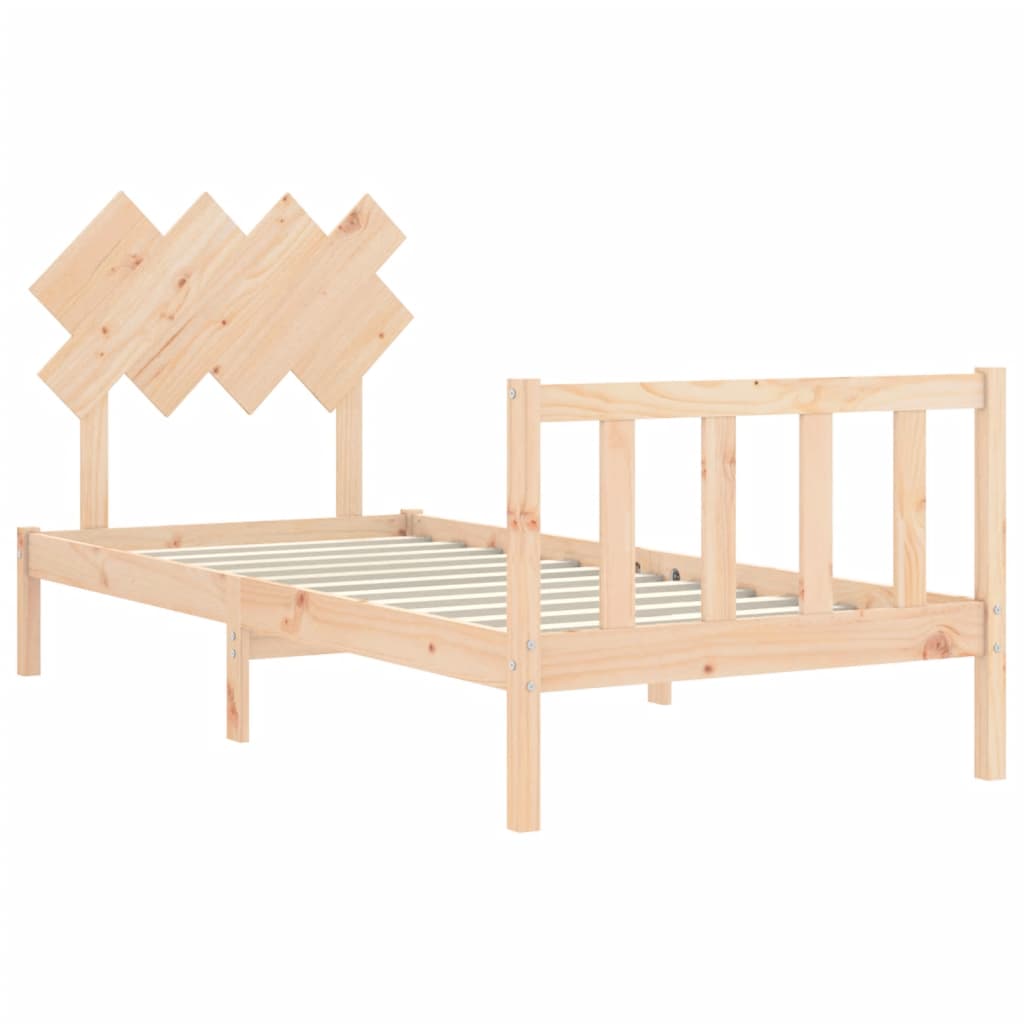 vidaXL Estructura de cama con cabecero madera maciza