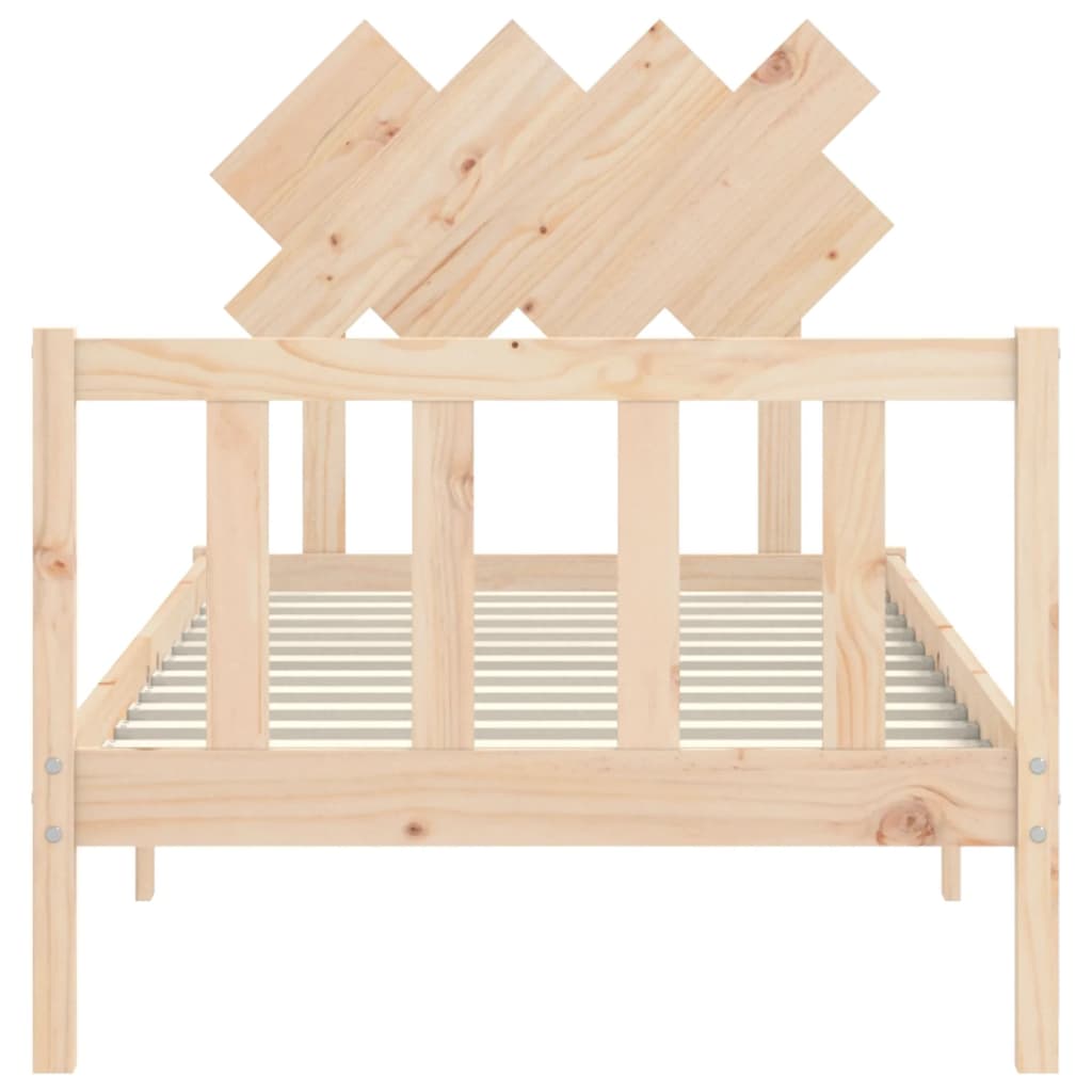 vidaXL Estructura de cama con cabecero madera maciza