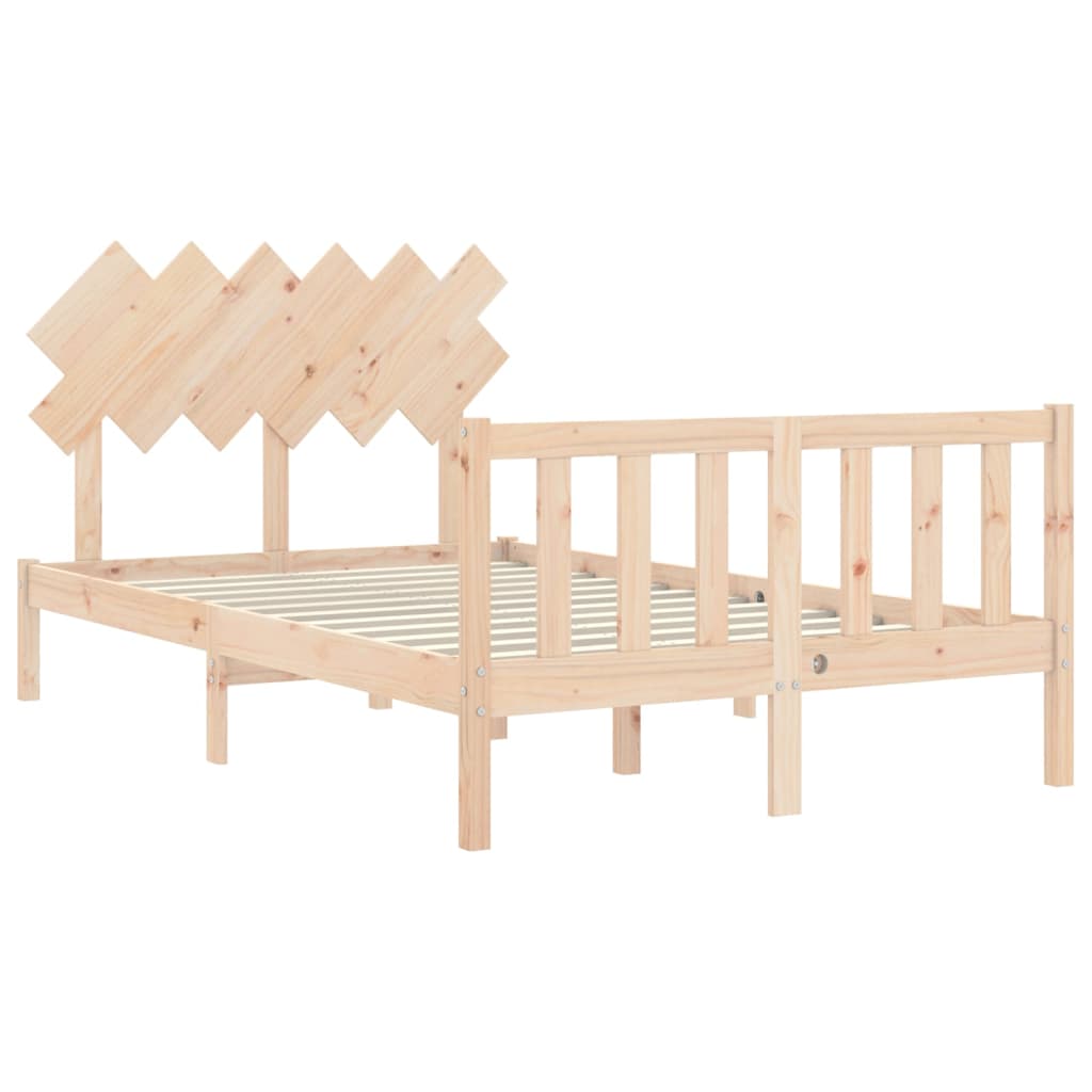 vidaXL Estructura de cama de matrimonio con cabecero madera maciza