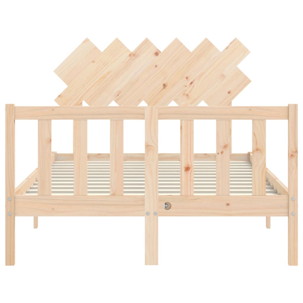 vidaXL Estructura de cama de matrimonio con cabecero madera maciza