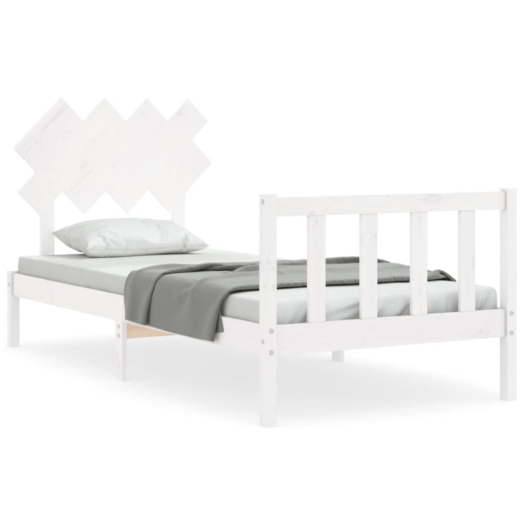 vidaXL Estructura de cama sin colchón madera de pino blanca 90x200 cm