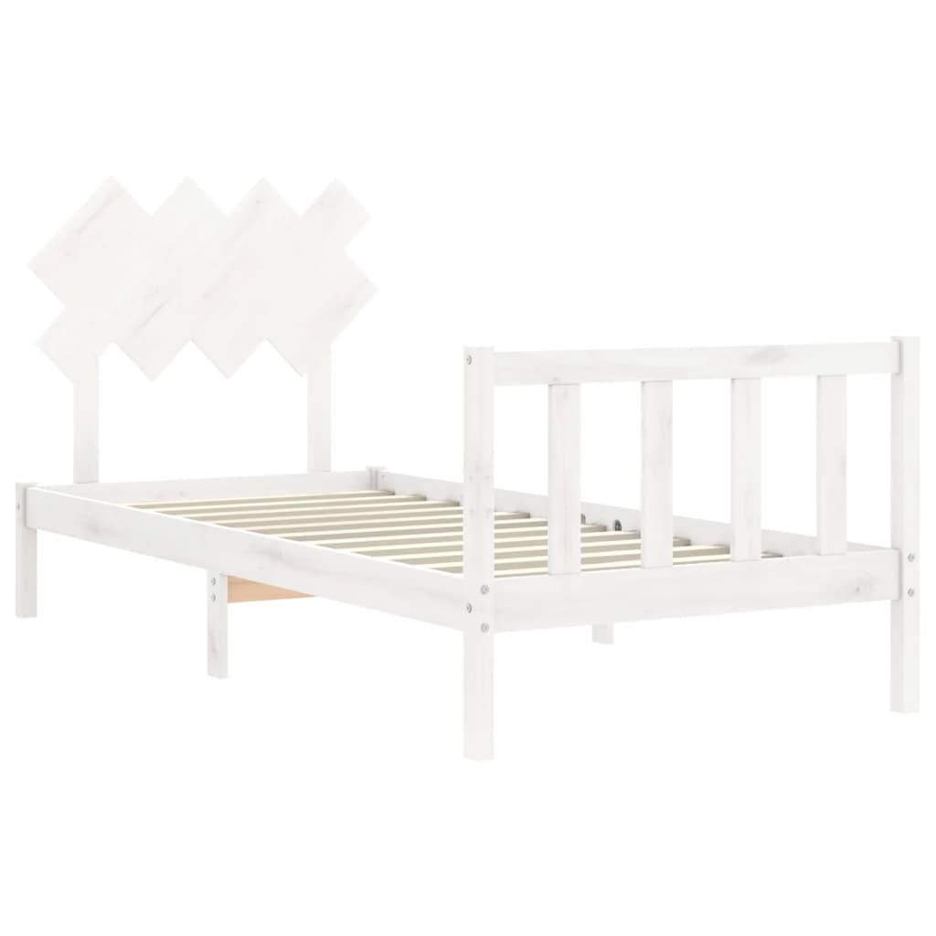 vidaXL Estructura de cama sin colchón madera de pino blanca 90x200 cm