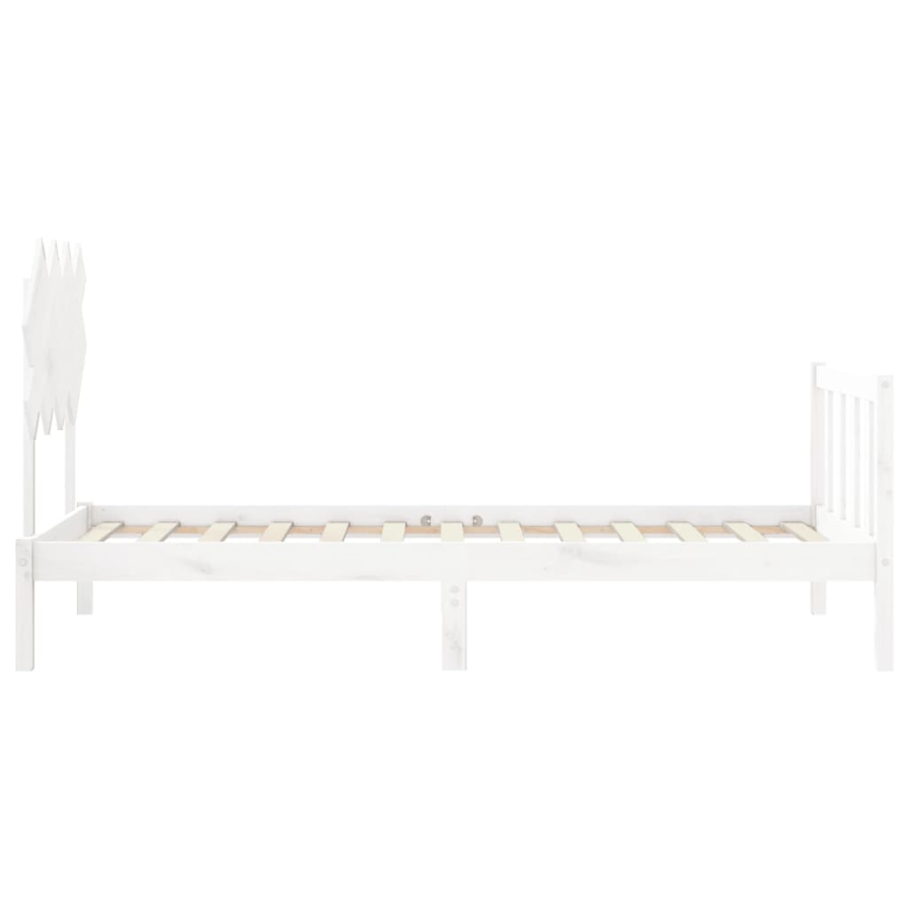 vidaXL Estructura de cama sin colchón madera de pino blanca 90x200 cm