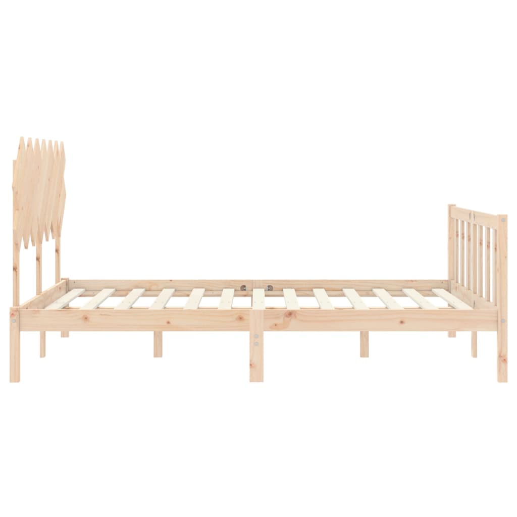 vidaXL Estructura de cama de matrimonio con cabecero madera maciza