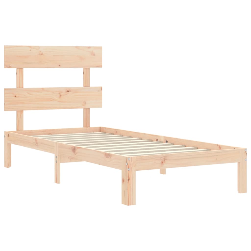 vidaXL Estructura de cama individual con cabecero madera maciza