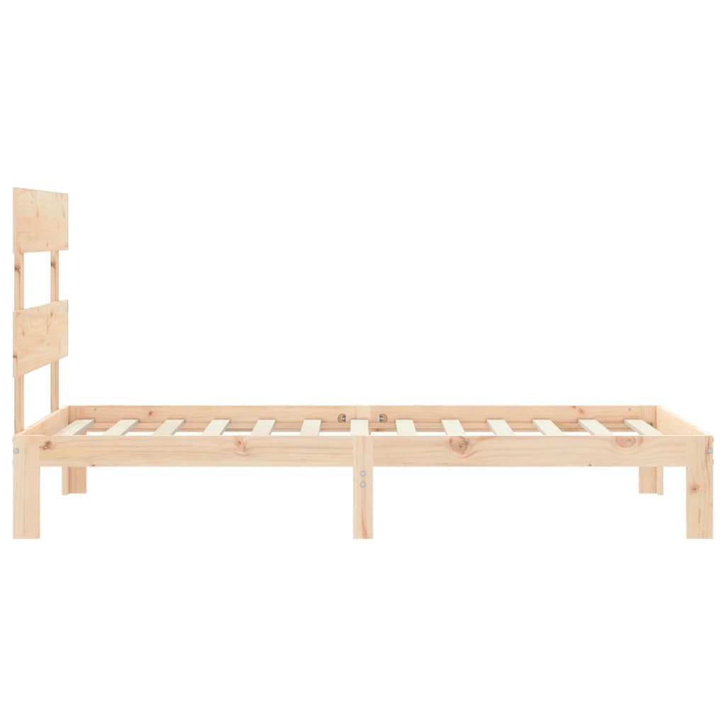 vidaXL Estructura de cama individual con cabecero madera maciza