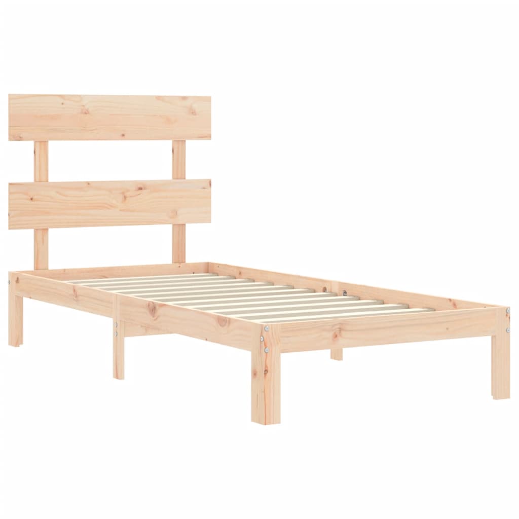 vidaXL Estructura de cama con cabecero madera maciza