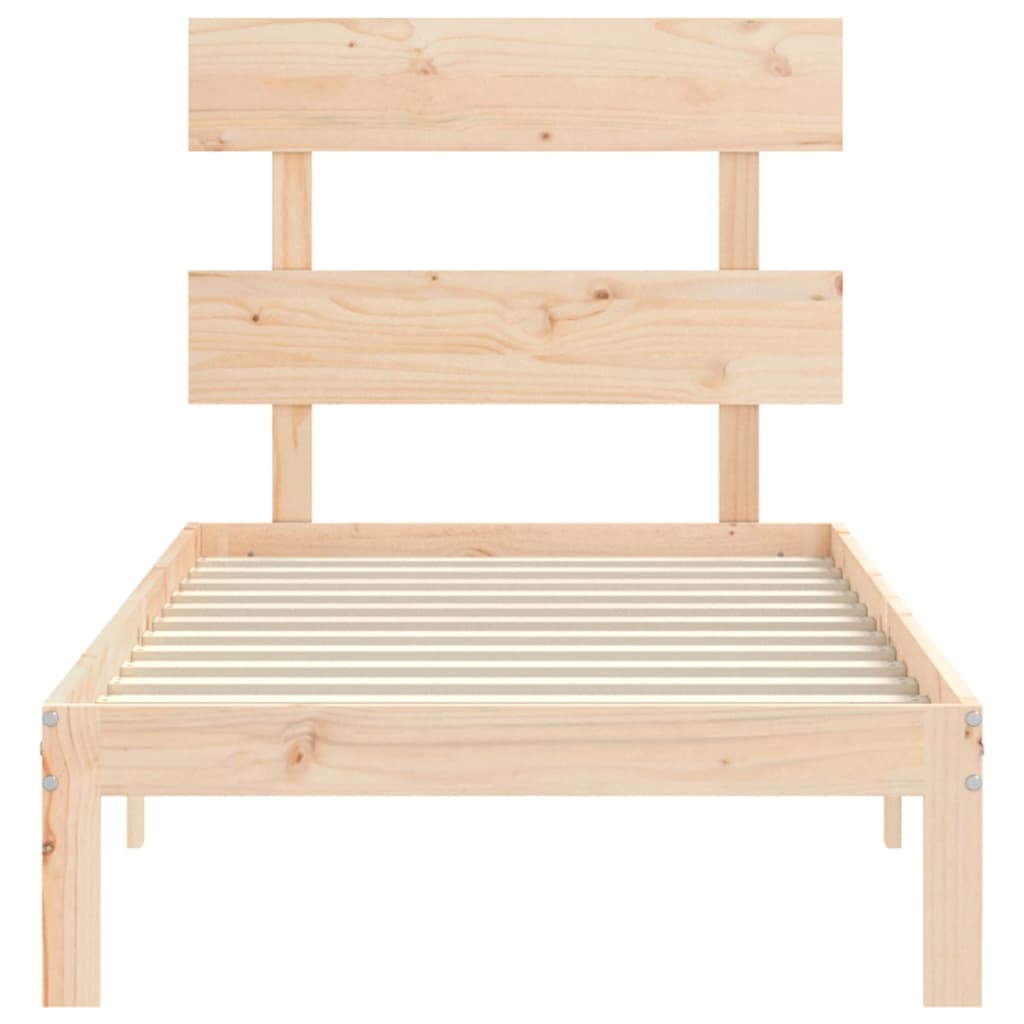 vidaXL Estructura de cama con cabecero madera maciza