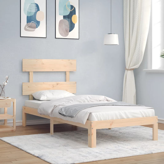 vidaXL Estructura de cama con cabecero madera maciza