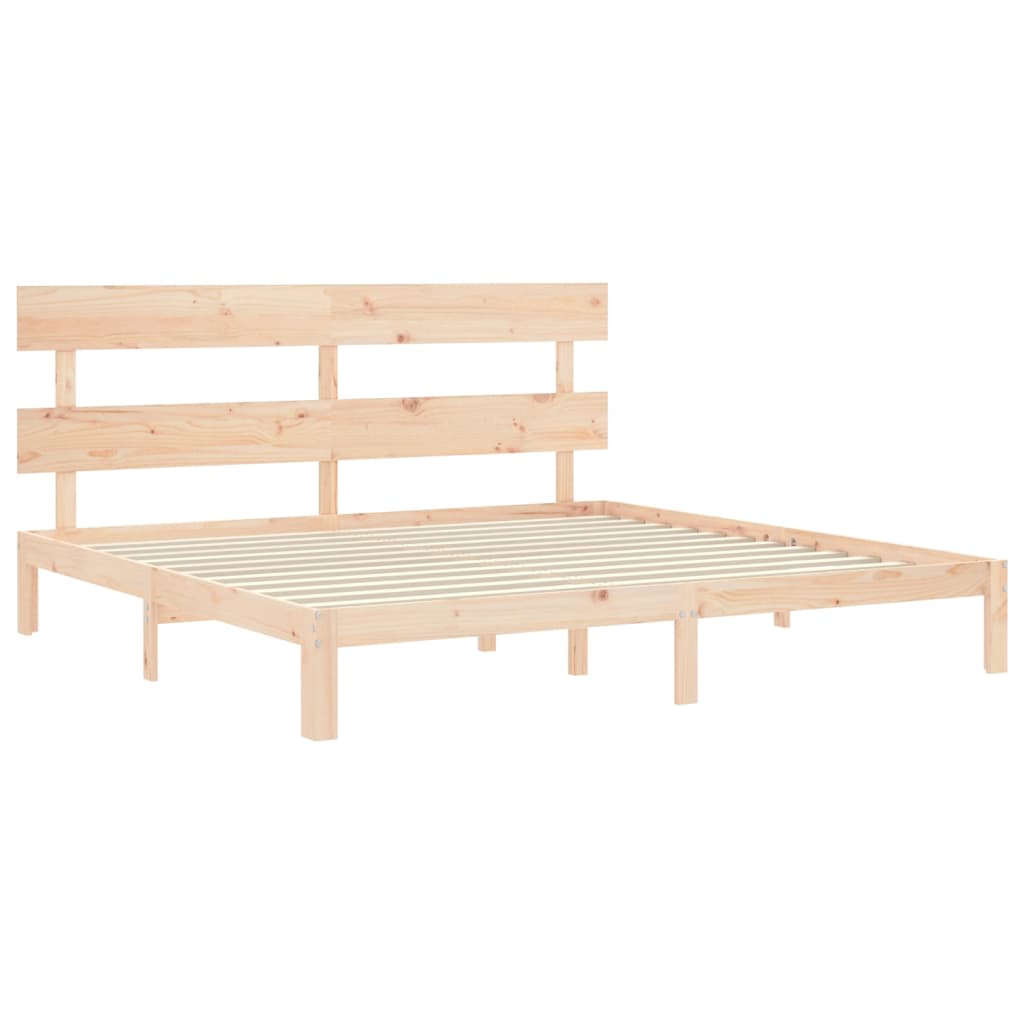 vidaXL Estructura de cama de matrimonio con cabecero madera maciza