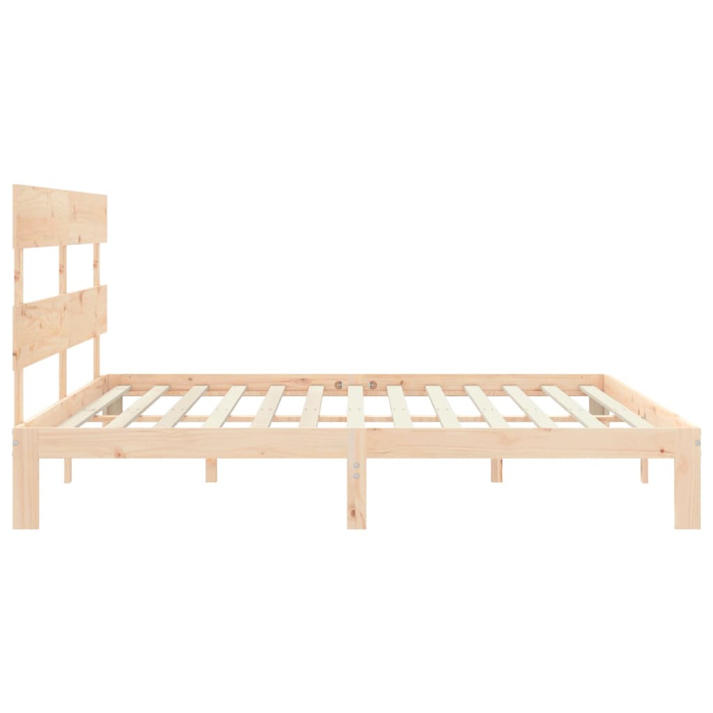 vidaXL Estructura de cama de matrimonio con cabecero madera maciza