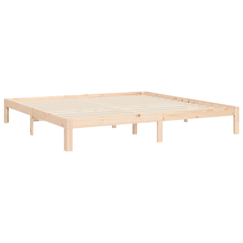 vidaXL Estructura de cama de matrimonio con cabecero madera maciza