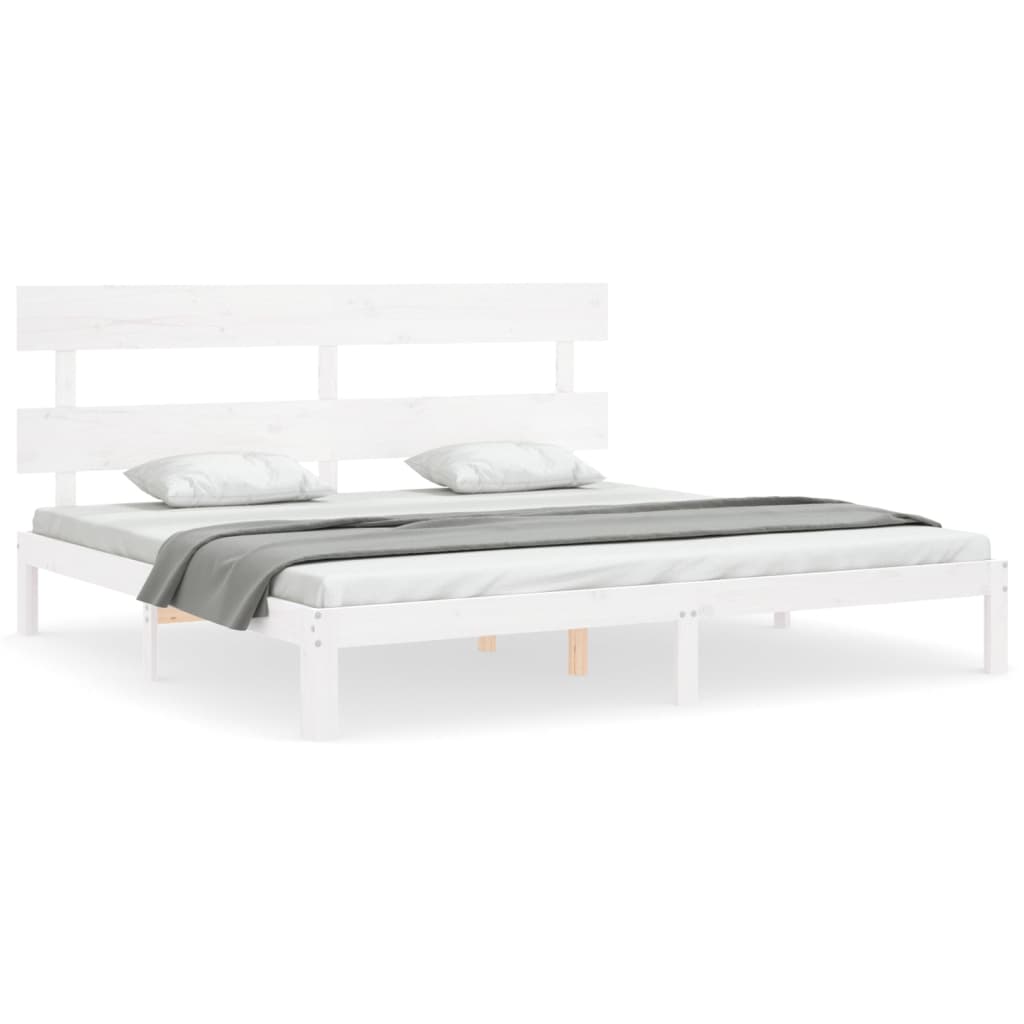 vidaXL Estructura de cama sin colchón madera maciza blanca 200x200 cm