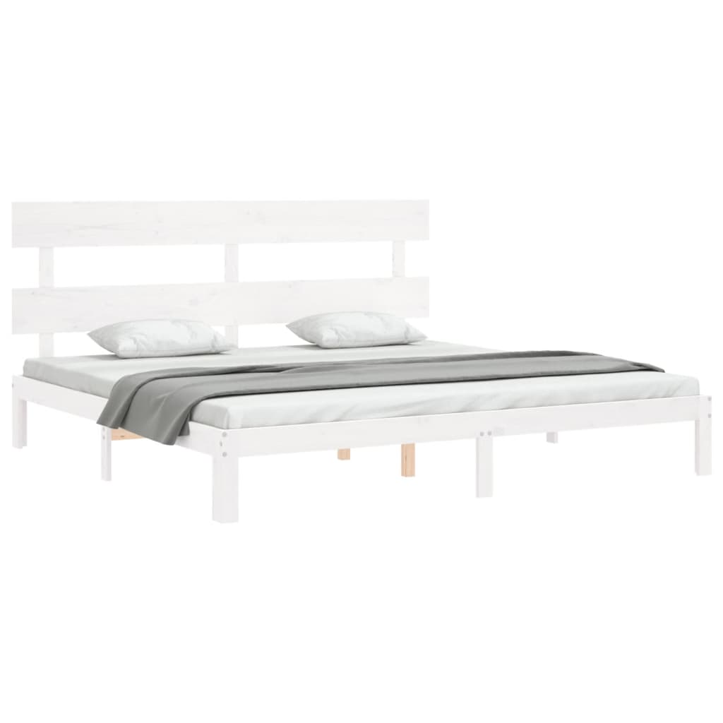 vidaXL Estructura de cama sin colchón madera maciza blanca 200x200 cm