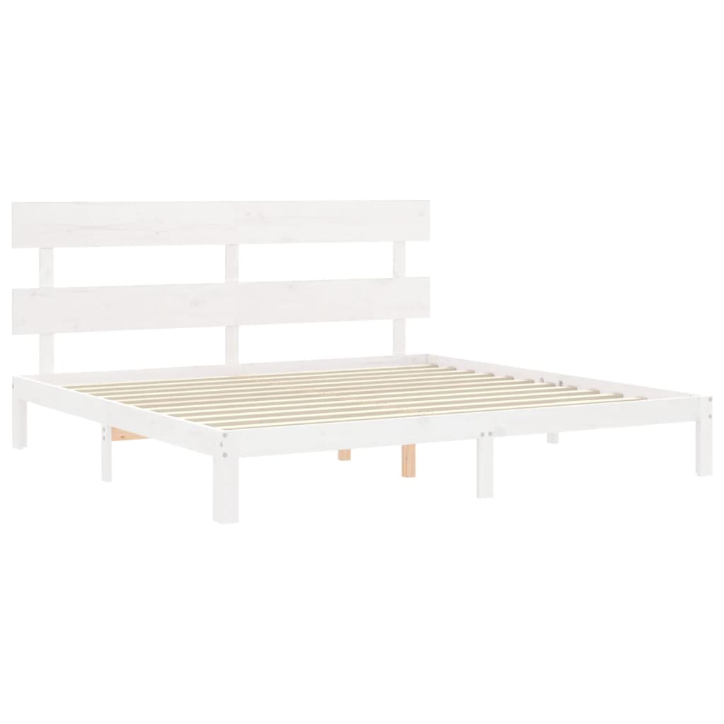 vidaXL Estructura de cama sin colchón madera maciza blanca 200x200 cm