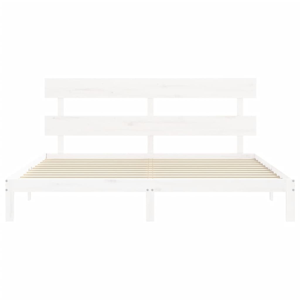 vidaXL Estructura de cama sin colchón madera maciza blanca 200x200 cm