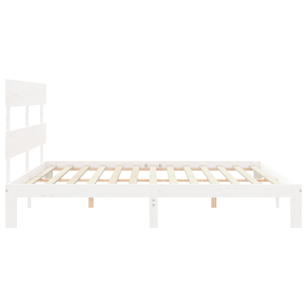 vidaXL Estructura de cama sin colchón madera maciza blanca 200x200 cm