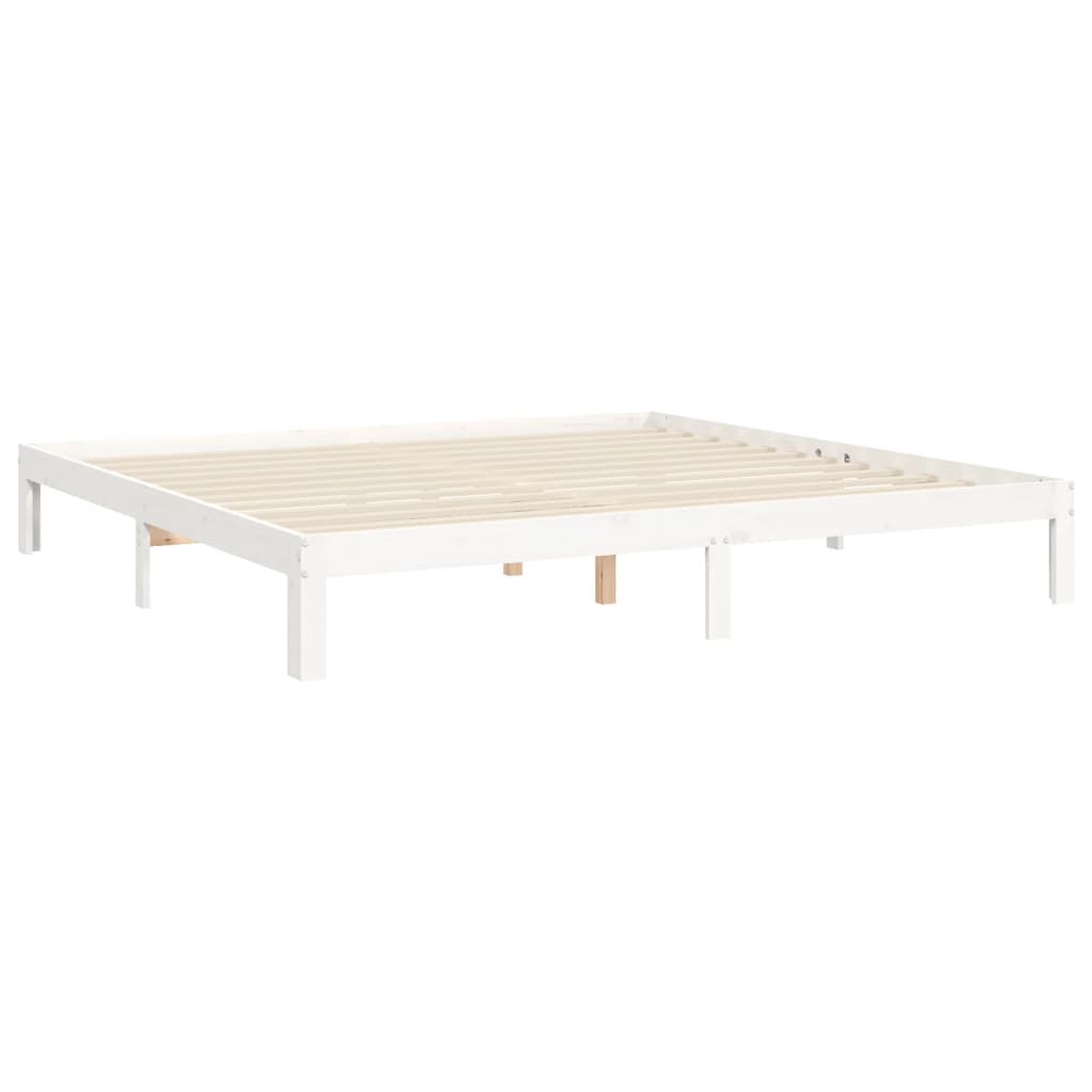 vidaXL Estructura de cama sin colchón madera maciza blanca 200x200 cm