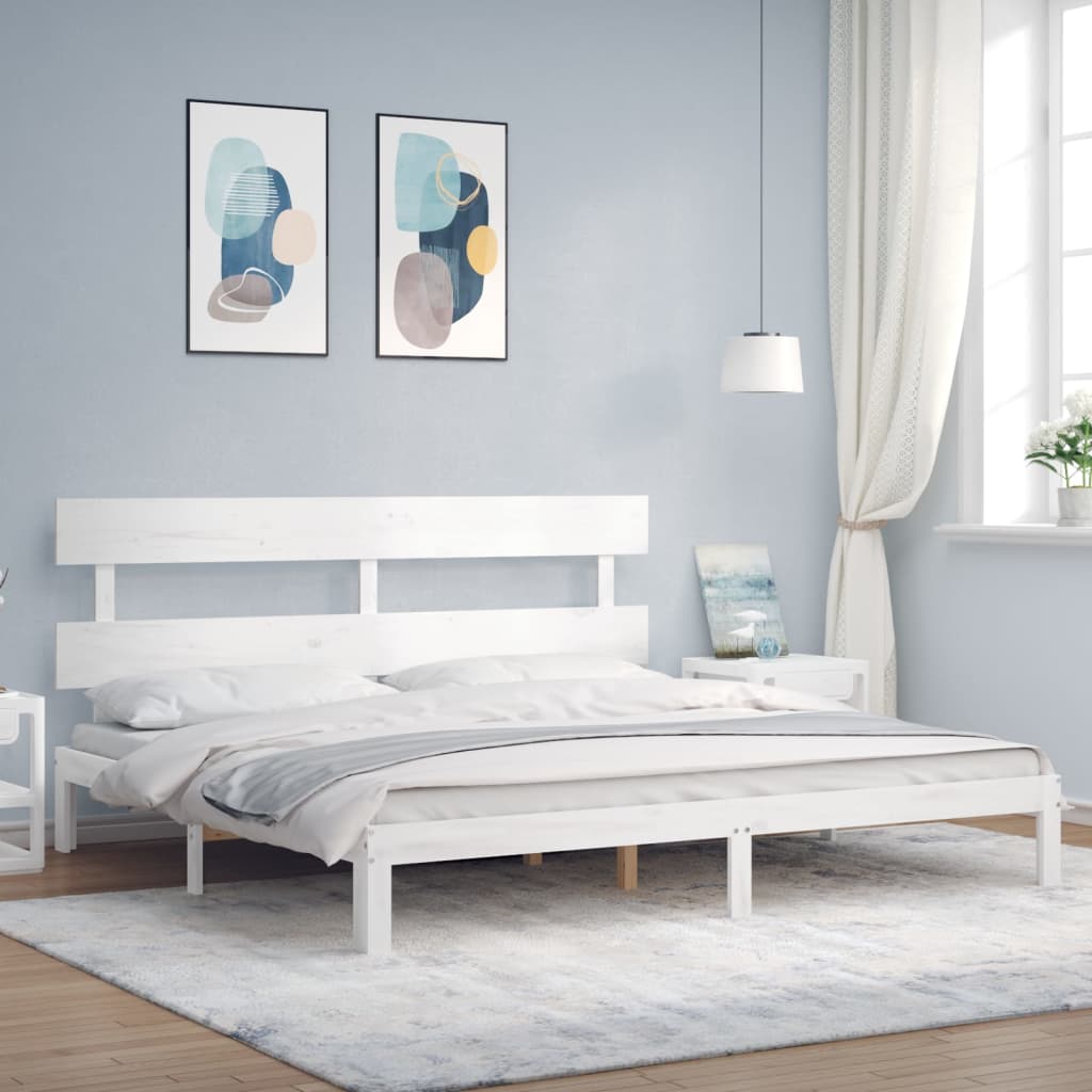 vidaXL Estructura de cama sin colchón madera maciza blanca 200x200 cm