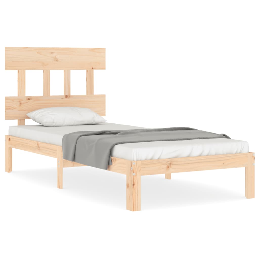 vidaXL Estructura de cama con cabecero madera maciza