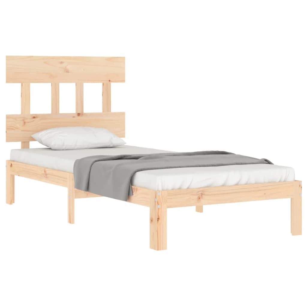 vidaXL Estructura de cama con cabecero madera maciza