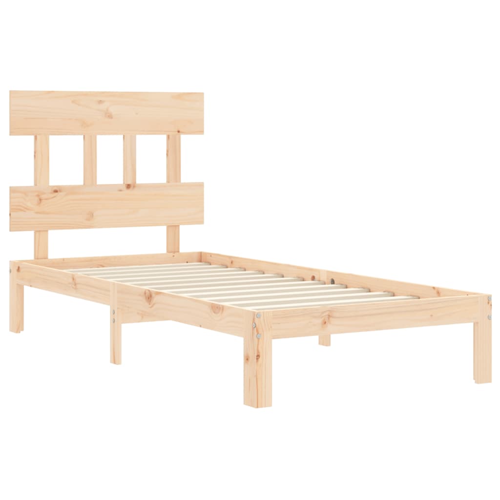 vidaXL Estructura de cama con cabecero madera maciza