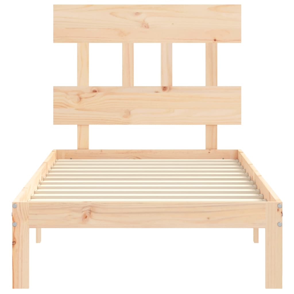 vidaXL Estructura de cama con cabecero madera maciza